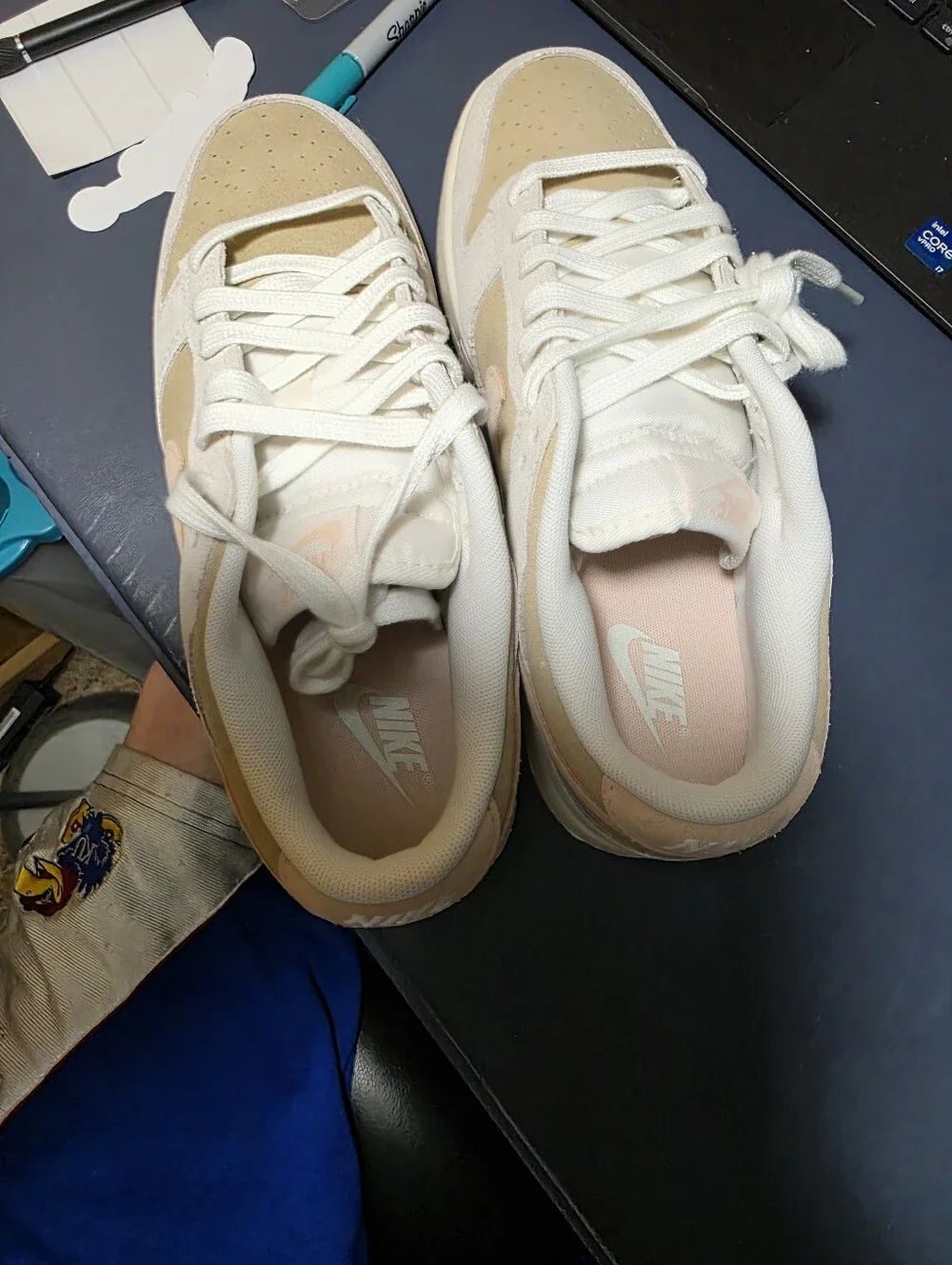 Nike Dunk Low Sneakers in Beige and White Size 10w/8.5m, New.